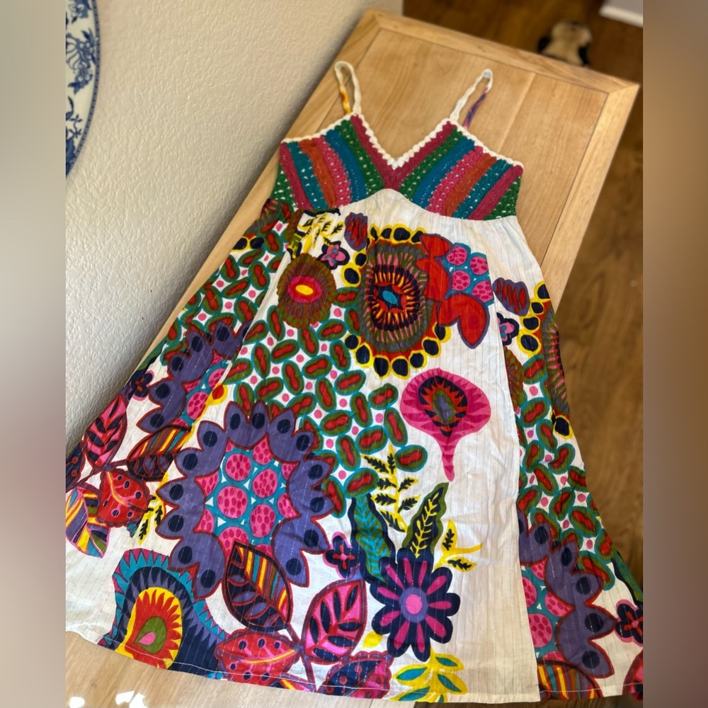Desigual Women’s Crochet Floral Strappy Sun Dress